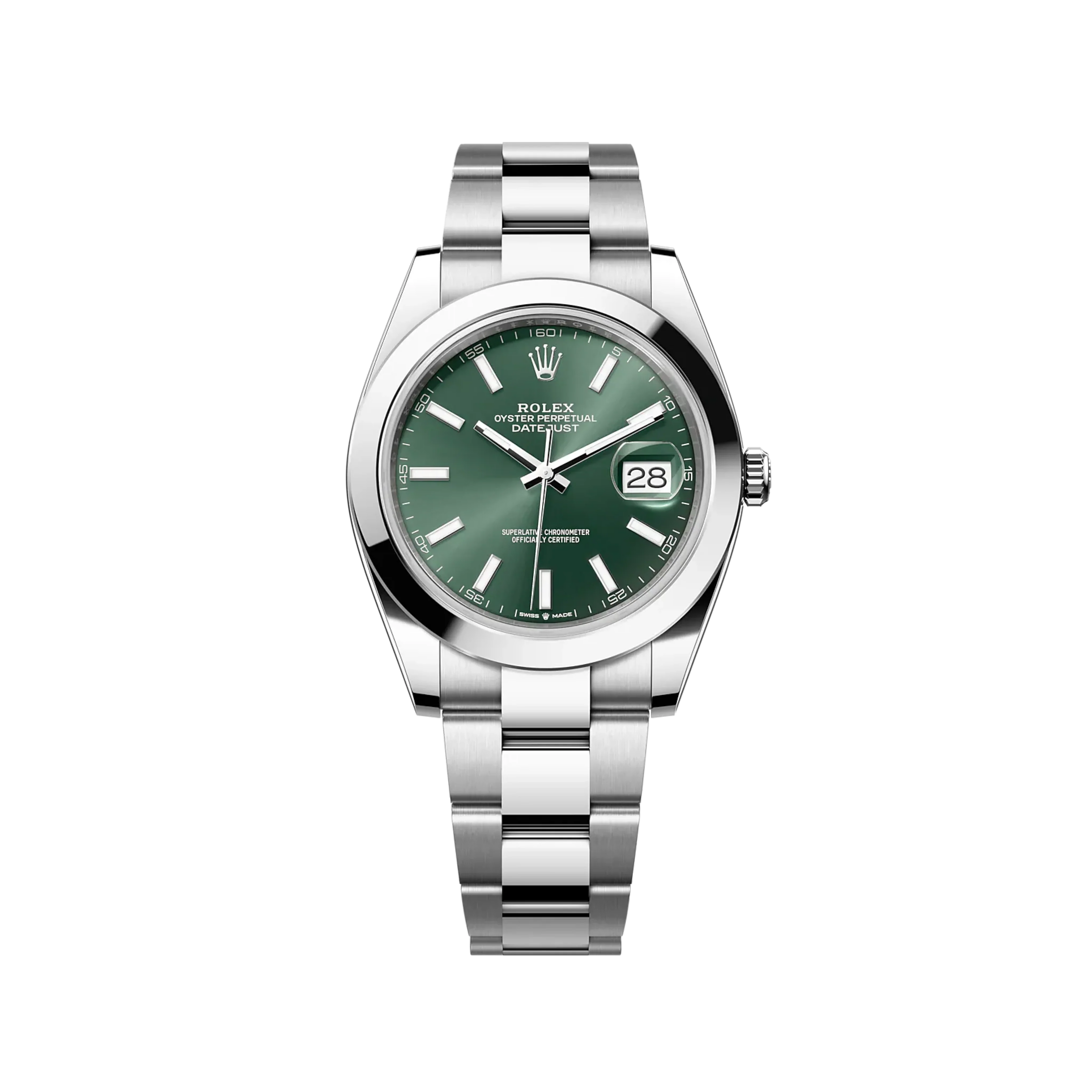 Rolex Datejust 126300 Green Stick Oyster