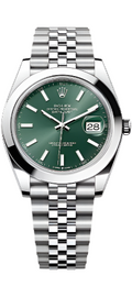 Rolex Steel Datejust 41  - Smooth Bezel - Mint Green Index Dial - Jubilee Bracelet - 126300 mgj