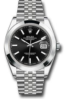 Rolex Steel Datejust 41  - Smooth Bezel - Black Index Dial - Jubilee Bracelet - 126300 bkij