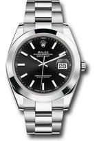 Rolex Steel Datejust 41  - Smooth Bezel - Black Index Dial - Oyster Bracelet - 126300 bkio