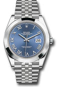 Rolex Steel Datejust 41  - Smooth Bezel - Blue Roman Dial - Jubilee Bracelet - 126300 blrj