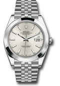 Rolex Steel Datejust 41  - Smooth Bezel - Silver Index Dial - Jubilee Bracelet - 126300 sij