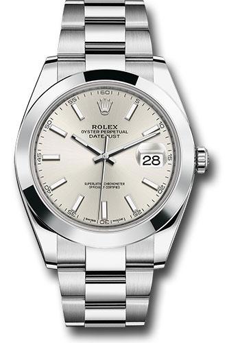 Rolex Steel Datejust 41  - Smooth Bezel - Silver Index Dial - Oyster Bracelet - 126300 sio