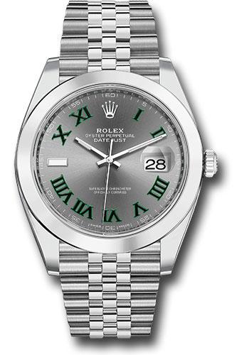 Rolex Steel Datejust 41  - Smooth Bezel - Slate Green Roman Dial - Jubilee Bracelet - 126300 slgrj