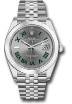 Rolex Steel Datejust 41  - Smooth Bezel - Slate Green Roman Dial - Jubilee Bracelet - 126300 slgrj