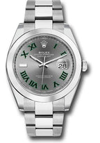 Rolex Steel Datejust 41  - Smooth Bezel - Slate Green Roman Dial - Oyster Bracelet - 126300 slgro