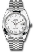Rolex Steel Datejust 41  - Smooth Bezel - White Roman Dial - Jubilee Bracelet - 126300 wrj