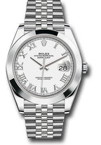Rolex Steel Datejust 41  - Smooth Bezel - White Roman Dial - Jubilee Bracelet - 126300 wrj