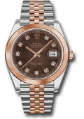 Rolex Steel and Everose Rolesor Datejust 41  - Smooth Bezel - Chocolate Diamond Dial - Jubilee Bracelet - 126301 chodj