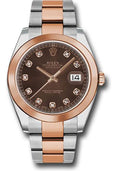 Rolex Steel and Everose Rolesor Datejust 41  - Smooth Bezel - Chocolate Diamond Dial - Oyster Bracelet - 126301 chodo