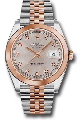 Rolex Steel and Everose Rolesor Datejust 41  - Smooth Bezel - Sundust Diamond Dial - Jubilee Bracelet - 126301 sudj
