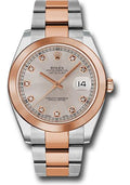 Rolex Steel and Everose Rolesor Datejust 41  - Smooth Bezel - Sundust Diamond Dial - Oyster Bracelet - 126301 sudo