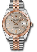 Rolex Steel and Everose Rolesor Datejust 41  - Smooth Bezel - Sundust Index Dial - Jubilee Bracelet - 126301 suij