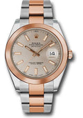 Rolex Steel and Everose Rolesor Datejust 41  - Smooth Bezel - Sundust Index Dial - Oyster Bracelet - 126301 suio