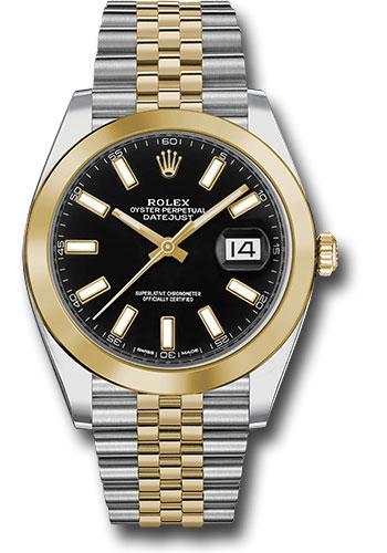 Rolex Steel and Yellow Gold Rolesor Datejust 41  - Smooth Bezel - Black Index Dial - Jubilee Bracelet - 126303 bkij