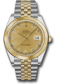 Rolex Steel and Yellow Gold Rolesor Datejust 41  - Smooth Bezel - Champagne Diamond Dial - Jubilee Bracelet - 126303 chdj