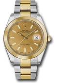 Rolex Steel and Yellow Gold Rolesor Datejust 41  - Smooth Bezel - Champagne Index Dial - Oyster Bracelet - 126303 chio