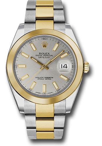 Rolex Steel and Yellow Gold Rolesor Datejust 41  - Smooth Bezel - Silver Index Dial - Oyster Bracelet - 126303 sio