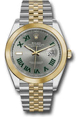 Rolex Steel and Yellow Gold Rolesor Datejust 41  - Smooth Bezel - Slate Green Roman Dial - Jubilee Bracelet - 126303 slgrj