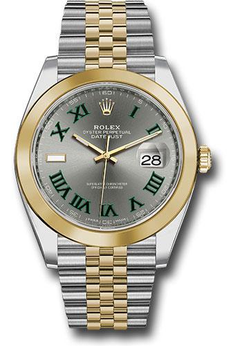 Rolex Steel and Yellow Gold Rolesor Datejust 41  - Smooth Bezel - Slate Green Roman Dial - Jubilee Bracelet - 126303 slgrj