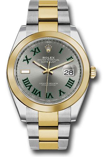 Rolex Steel and Yellow Gold Rolesor Datejust 41  - Smooth Bezel - Slate Green Roman Dial - Oyster Bracelet - 126303 slgro