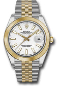 Rolex Steel and Yellow Gold Rolesor Datejust 41  - Smooth Bezel - White Index Dial - Jubilee Bracelet - 126303 wij