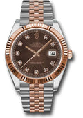 Rolex Steel and Everose Rolesor Datejust 41  - Chocolate Diamond Dial - Jubilee Bracelet - 126331 chodj
