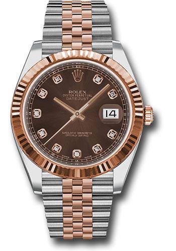 Rolex Steel and Everose Rolesor Datejust 41  - Chocolate Diamond Dial - Jubilee Bracelet - 126331 chodj