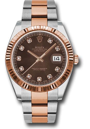 Rolex Steel and Everose Rolesor Datejust 41  - Chocolate Diamond Dial - Oyster Bracelet - 126331 chodo