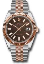 Rolex Steel and Everose Rolesor Datejust 41  - Chocolate Index Dial - Jubilee Bracelet - 126331 choij