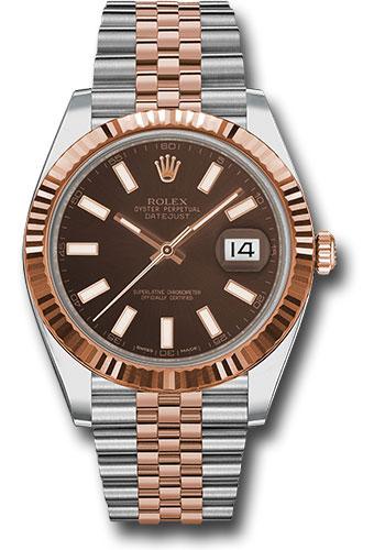 Rolex Steel and Everose Rolesor Datejust 41  - Chocolate Index Dial - Jubilee Bracelet - 126331 choij