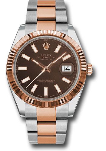 Rolex Steel and Everose Rolesor Datejust 41  - Chocolate Index Dial - Oyster Bracelet - 126331 choio