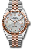Rolex Steel and Everose Rolesor Datejust 41  - Mother-Of-Pearl Diamond Dial - Jubilee Bracelet - 126331 mdj