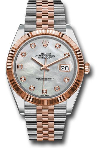 Rolex Steel and Everose Rolesor Datejust 41  - Mother-Of-Pearl Diamond Dial - Jubilee Bracelet - 126331 mdj