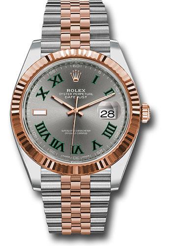 Rolex Steel and Everose Rolesor Datejust 41  - Slate Gray Green Roman Dial - Jubilee Bracelet - 126331 slgrj