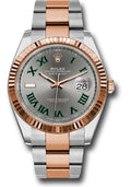 Rolex Steel and Everose Rolesor Datejust 41  - Slate Gray Green Roman Dial - Oyster Bracelet - 126331 slgro