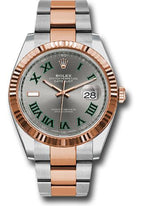 Rolex Steel and Everose Rolesor Datejust 41  - Slate Gray Green Roman Dial - Oyster Bracelet - 126331 slgro