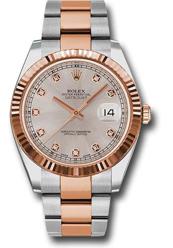 Rolex Steel and Everose Rolesor Datejust 41  - Sundust Diamond Dial - Oyster Bracelet - 126331 sudo