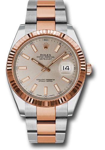Rolex Steel and Everose Rolesor Datejust 41  - Sundust Index Dial - Oyster Bracelet - 126331 suio