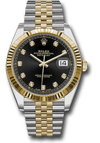 Rolex Steel and Yellow Gold Rolesor Datejust 41  - Black Diamond Dial - Jubilee Bracelet - 126333 bkdj
