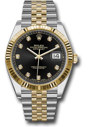 Rolex Steel and Yellow Gold Rolesor Datejust 41  - Black Diamond Dial - Jubilee Bracelet - 126333 bkdj