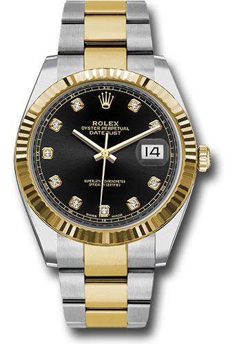 Rolex Steel and Yellow Gold Rolesor Datejust 41  - Black Diamond Dial - Oyster Bracelet - 126333 bkdo