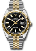 Rolex Steel and Yellow Gold Rolesor Datejust 41  - Black Index Dial - Jubilee Bracelet - 126333 bkij