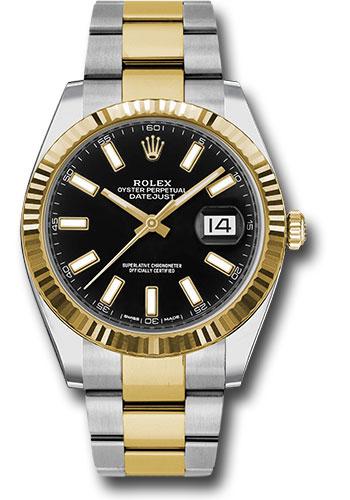 Rolex Steel and Yellow Gold Rolesor Datejust 41  - Black Index Dial - Oyster Bracelet - 126333 bkio