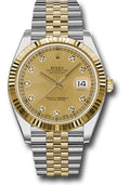 Rolex Steel and Yellow Gold Rolesor Datejust 41  - Champagne Diamond Dial - Jubilee Bracelet - 126333 chdj