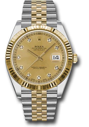 Rolex Steel and Yellow Gold Rolesor Datejust 41  - Champagne Diamond Dial - Jubilee Bracelet - 126333 chdj