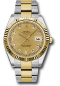 Rolex Steel and Yellow Gold Rolesor Datejust 41  - Champagne Diamond Dial - Oyster Bracelet - 126333 chdo