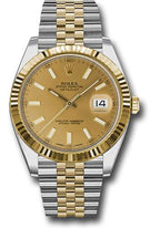 Rolex Steel and Yellow Gold Rolesor Datejust 41  - Champagne Index Dial - Jubilee Bracelet - 126333 chij