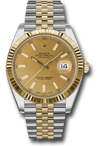 Rolex Steel and Yellow Gold Rolesor Datejust 41  - Champagne Index Dial - Jubilee Bracelet - 126333 chij