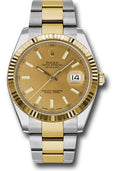 Rolex Steel and Yellow Gold Rolesor Datejust 41  - Champagne Index Dial - Oyster Bracelet - 126333 chio